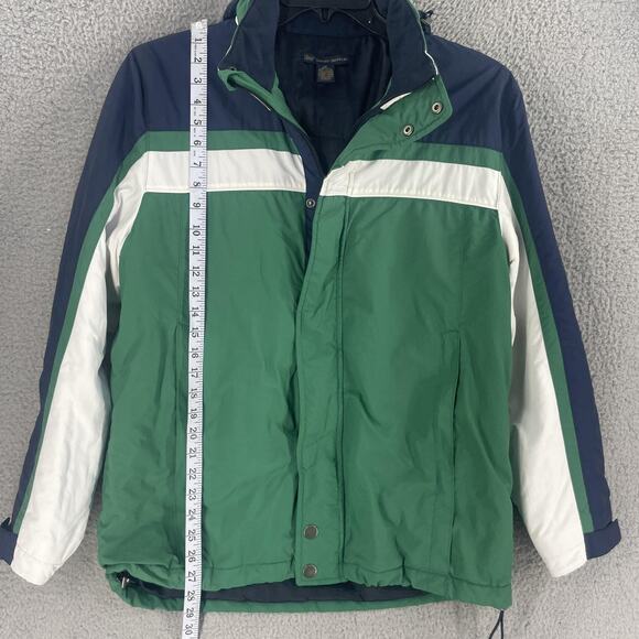 Brooks Brothers 346 Jacket Mens Medium Green Navy Hooded Primaloft Insulated - Picture 3 of 13